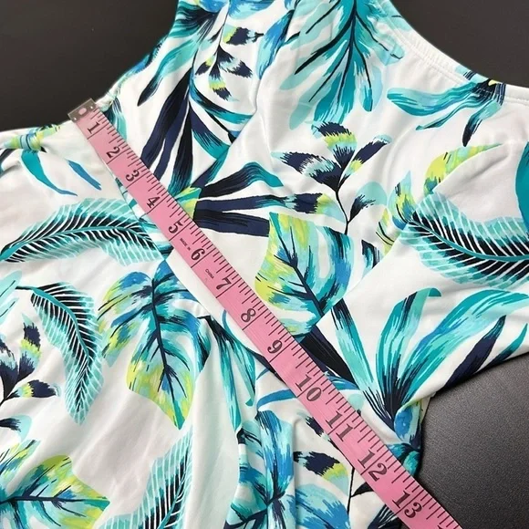 Sonnet Shores Skirted One Piece Bathing Suit 6 Leaf Print Full Coverage … - Picture 10 of 13